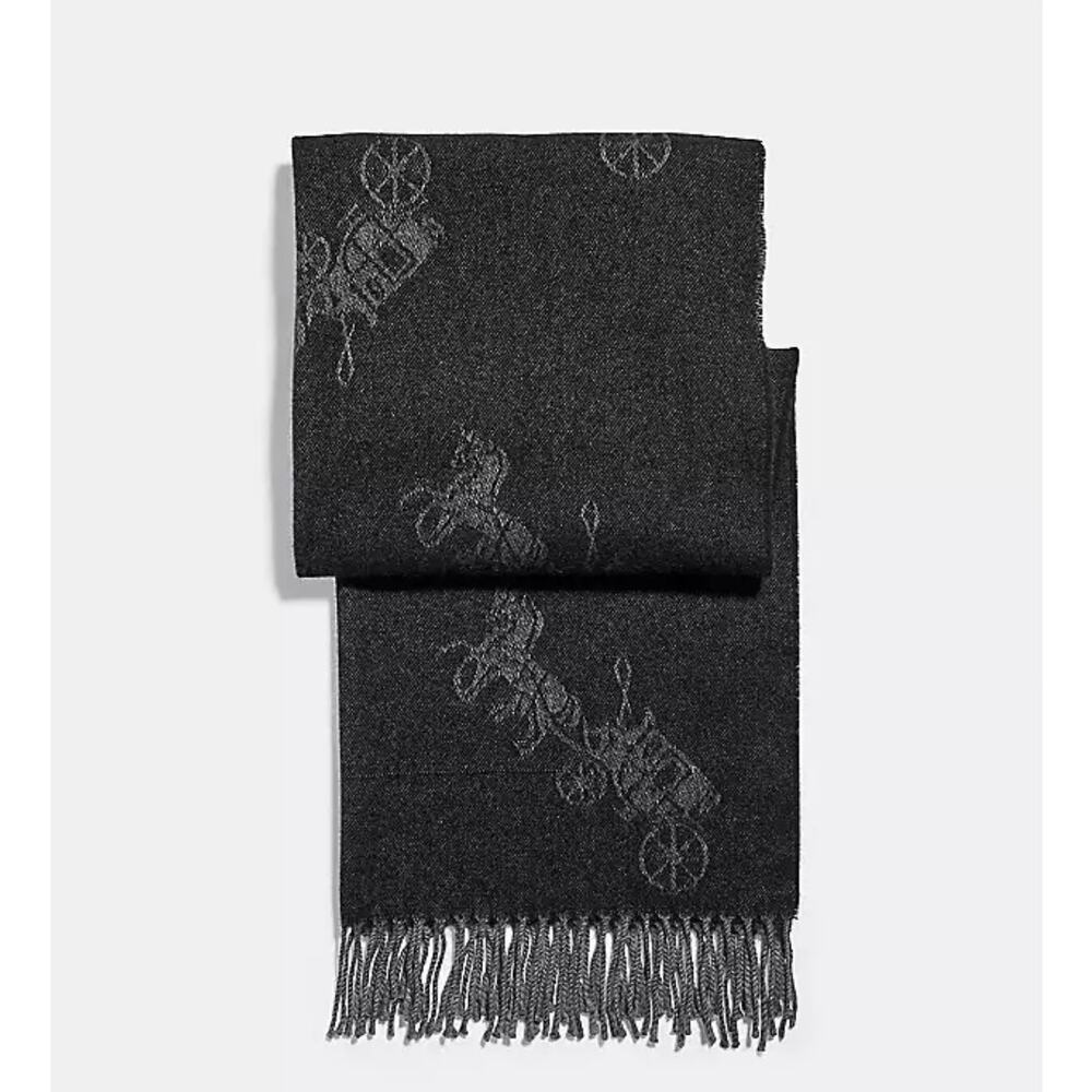 Coach Horse And Carriage Oversized Muffler Black
